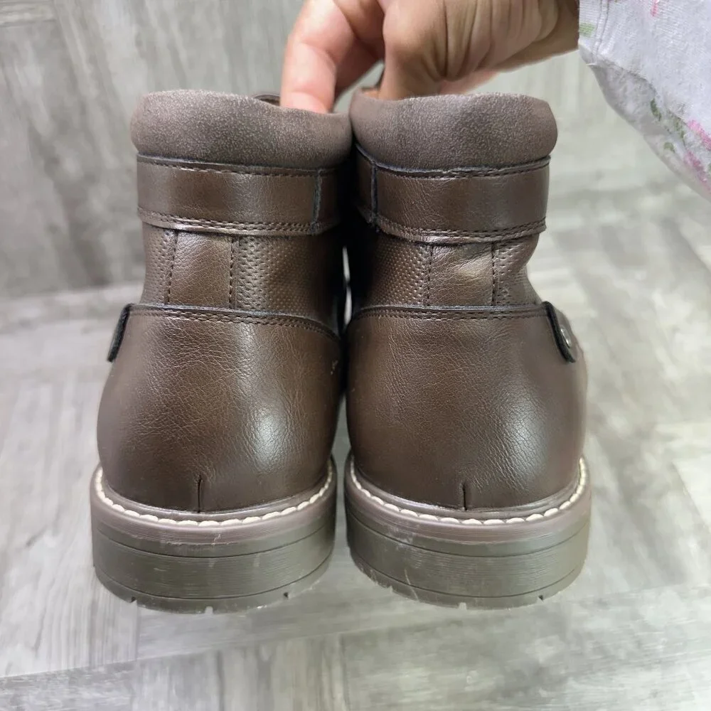 Guess Boots Mens 12 Brown Cap Toe Lace Up Synthetic Leather NEW